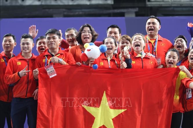 Cử tạ Việt Nam đã có một kỳ SEA Games thành công rực rỡ. Ảnh: TTXVN.
