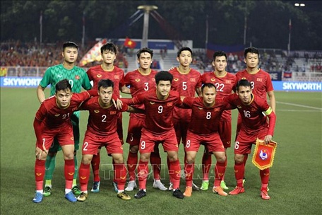 U22 Việt Nam đang rất quyết tâm giành HCV SEA Games 30. Ảnh: Hoàng Linh/TTXVN