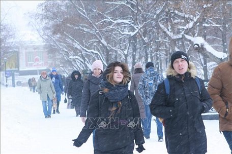 Năm nay, do chu trình biến đổi khí hậu, mùa đông đến muộn hơn với người dân Siberia. Càng gần dịp năm mới, mùa đông mới thực sự trở lại với người dân. Ảnh: Trần Hiếu/Pv TTXVN tại LB Nga