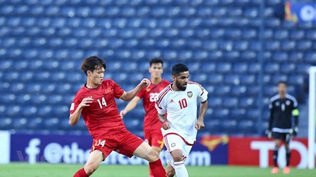 U23 Việt Nam chia điểm với U23 UAE. (Ảnh: Nguyên An/Vietnam+)