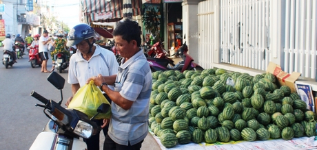 Dưa hấu là một trong những mặt hàng khá hút khách ngày tết.