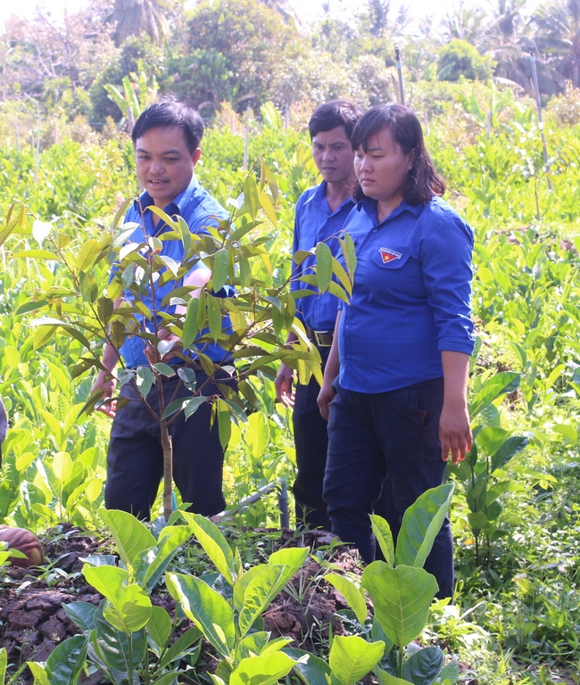 Bí thư Xã Đoàn Chánh An Lê Thị Thúy Quyên giới thiệu mô hình kinh tế của mình.