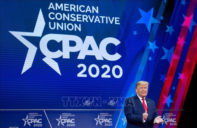 Tổng thống Donald Trump phát biểu tại Hội nghị Hành động chính trị bảo thủ (CPAC) ở Oxon Hill, bang Maryland, Mỹ, ngày 29/2. Ảnh: AFP/TTXVN