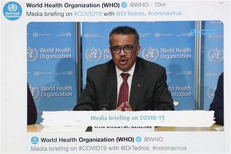  Tổng Giám đốc WHO Tedros Adhanom Ghebreyesus phát biểu tại cuộc họp báo trực tuyến ở Geneva, Thụy Sĩ ngày 16/3/2020. (Nguồn: THX/TTXVN)