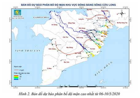 Bản đồ dự báo phân bố độ mặn cao nhất từ 6-10/5/2020.