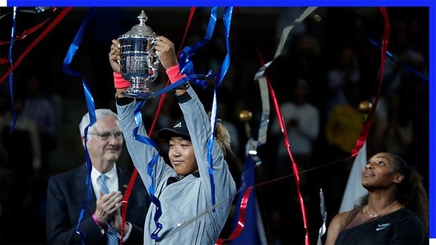 Naomi Osaka đánh bại Serena Williams trong trận chung kết giải quần vợt Mỹ mở rộng năm 2018. (Nguồn: Getty Images)