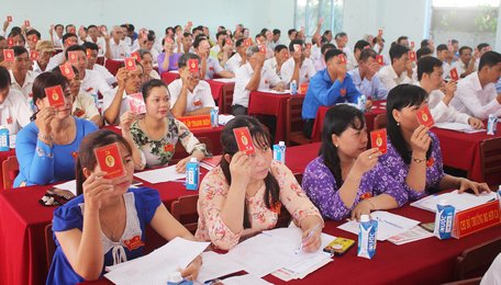 Đại biểu biểu quyết thông qua các chỉ tiêu chủ yếu.