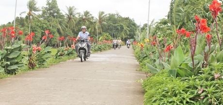 Diện mạo nông thôn xã Thuận An ngày thêm khởi sắc với những tuyến đường ngập tràn sắc hoa.