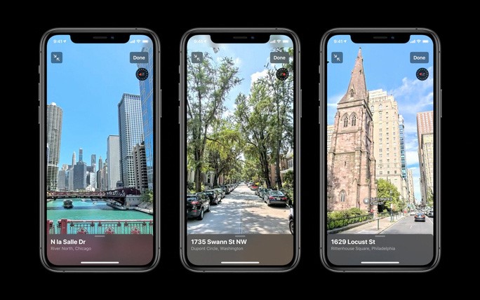 Giao diện xem 3D trên Apple Maps