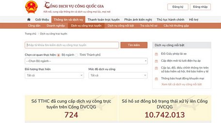 Cổng Dịch vụ công Quốc gia.