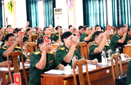 Đại biểu biểu quyết thông qua chương trình đại hội chính thức.