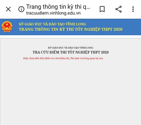  Những giao diện thí sinh có thể đăng nhập miễn phí để tra cứu điểm.