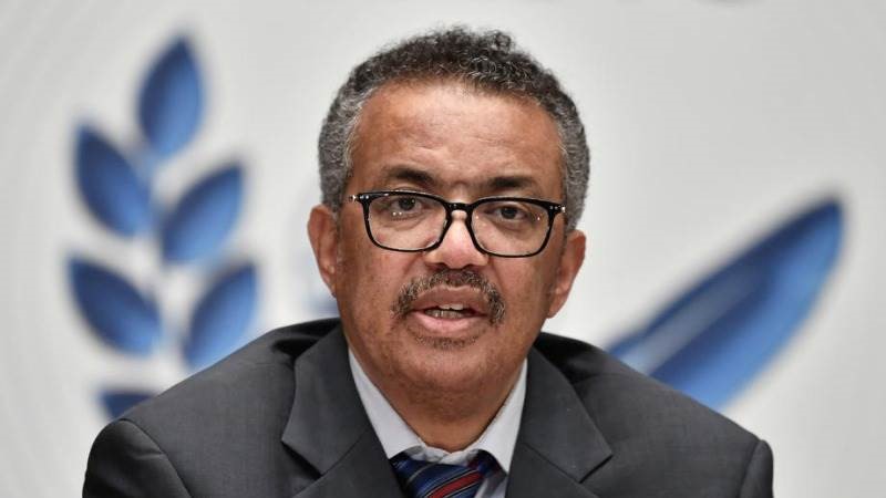 Tổng Giám đốc Tedros Adhanom Ghebreyesus phát biểu tại cuộc họp báo. Ảnh: AFP