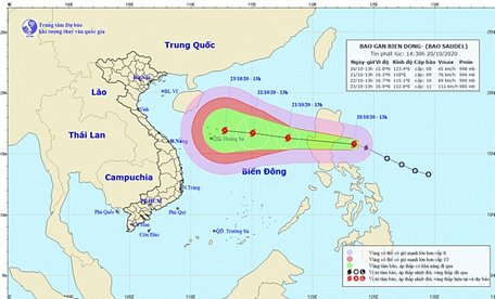 Vị trí và đường đi của bão số 8. (Nguồn: Trung tâm Dự báo Khí tượng Thủy văn Quốc gia)