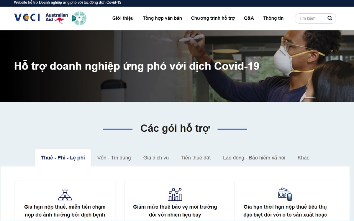 Website hỗ trợ Doanh nghiệp ứng phó với tác động dịch Covid-19