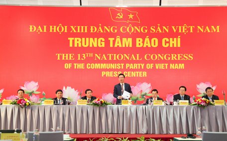 Trưởng Ban Tuyên giáo Trung ương Võ Văn Thưởng kết luận buổi họp báo.