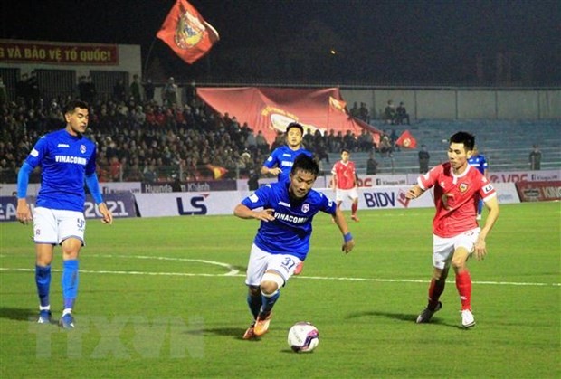 Các trận đấu thuộc V-League 2021 sẽ tạm dừng từ vòng 4. (Ảnh: Phan Quân/TTXVN)