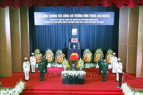  Quang cảnh Lễ truy điệu đồng chí Trương Vĩnh Trọng. Ảnh: Thanh Vũ/TTXVN