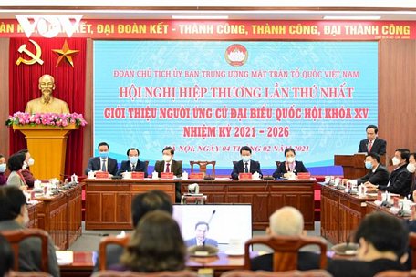  Ủy ban Trung ương MTTQ Việt Nam tổ chức Hội nghị hiệp thương lần thứ nhất. Ảnh: Thi Uyên. 