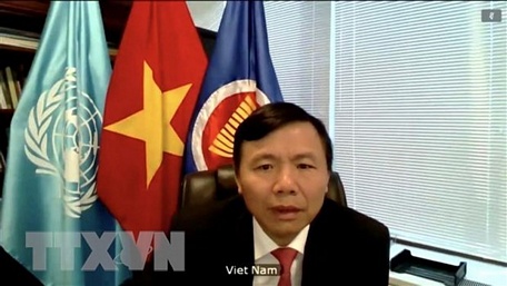 Đại sứ Đặng Đình Quý - Trưởng phái đoàn đại diện thường trực Việt Nam tại Liên hợp quốc. (Ảnh: Hữu Thanh/TTXVN)