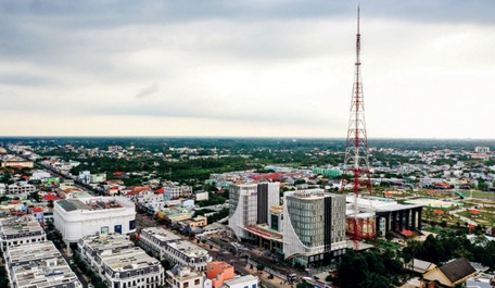 Toàn cảnh Đài Phát thanh- Truyền hình Vĩnh Long. Ảnh: PHẠM PHONG