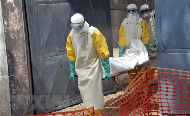 Chuyển thi thể bệnh nhân tử vong do nhiễm virus Ebola tại Conakry, Guinea, ngày 8/3/2015. (Ảnh: AFP/TTXVN)