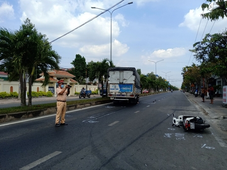 Hiện trường vụ tai nạn.