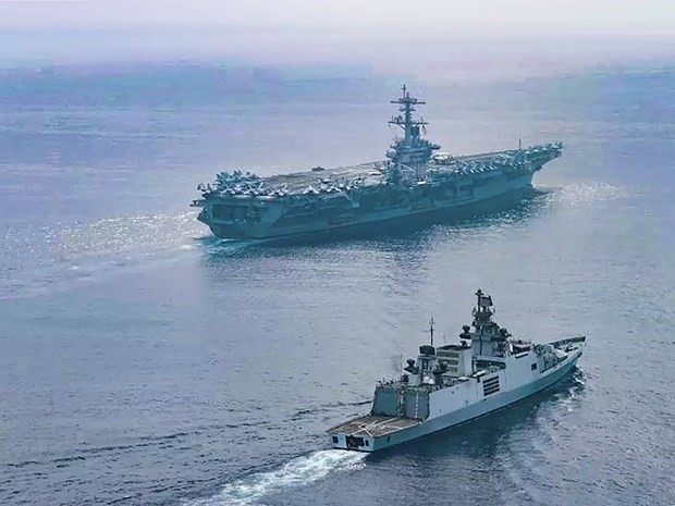 Tàu sân bay USS Theodore Roosevelt. (Ảnh: PTI)