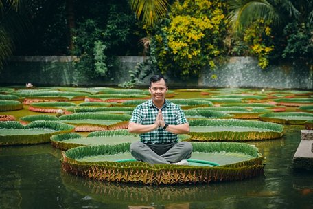  Lá sen to, dày với phần mép nhô cao tựa như nón quai thao (Ảnh: Nguyen Tung Viet).