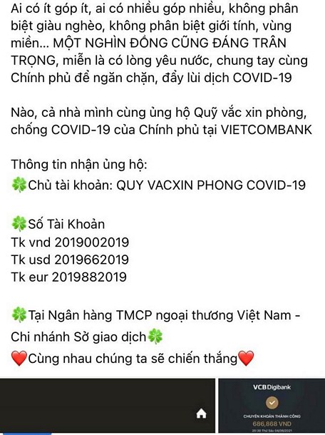 Tin tưởng Việt Nam sẽ chiến thắng đại dịch.