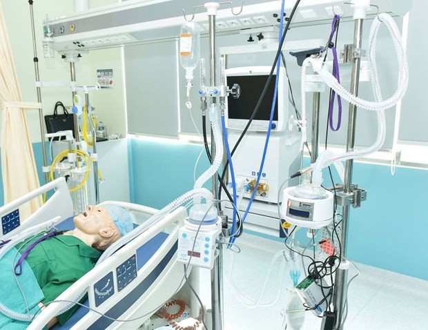 Máy oxy dòng cao ký hiệu BKVM-HF1. (Ảnh: PV/Vietnam+)