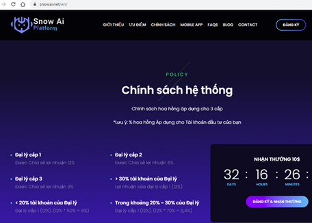 Nhằm tránh thiệt hại về tài chính và pháp lý, Cục Cạnh tranh và bảo vệ người tiêu dùng cảnh báo người dân KHÔNG tham gia đầu tư và phát triển hệ thống của snowai, inb.network (ai.marketing)