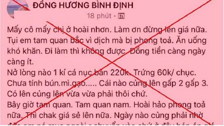 Những thông tin sai sự thật mà V.C.T đã đăng trên Facebook