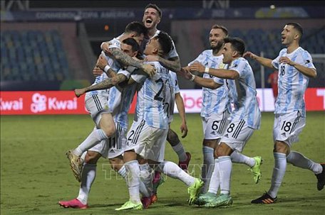  Argentina đã giành vé vào chung kết Copa America 2021. Ảnh: AFP/TTXVN