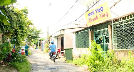 Khu nhà trọ ấp Phước Yên (xã Phú Quới, Long Hồ) nơi xảy ra dịch bệnh.