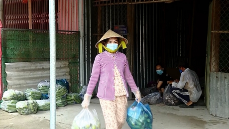 Gia đình chị Lan đã thưc hiện 17 chuyến xe nghĩa tình với hàng chục tấn rau củ quả gởi tặng bà con TP Hồ Chí Minh