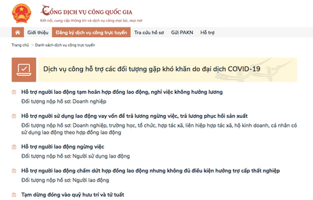 Năm dịch vụ công trực tuyến giúp giải quyết chính sách hỗ trợ NLĐ, NSDLĐ kịp thời, công khai, minh bạch, hạn chế việc đi lại trong bối cảnh dịch bệnh