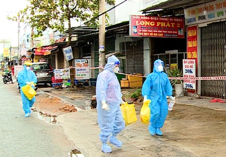 Khu vực phong tỏa tại chợ Phước Yên.