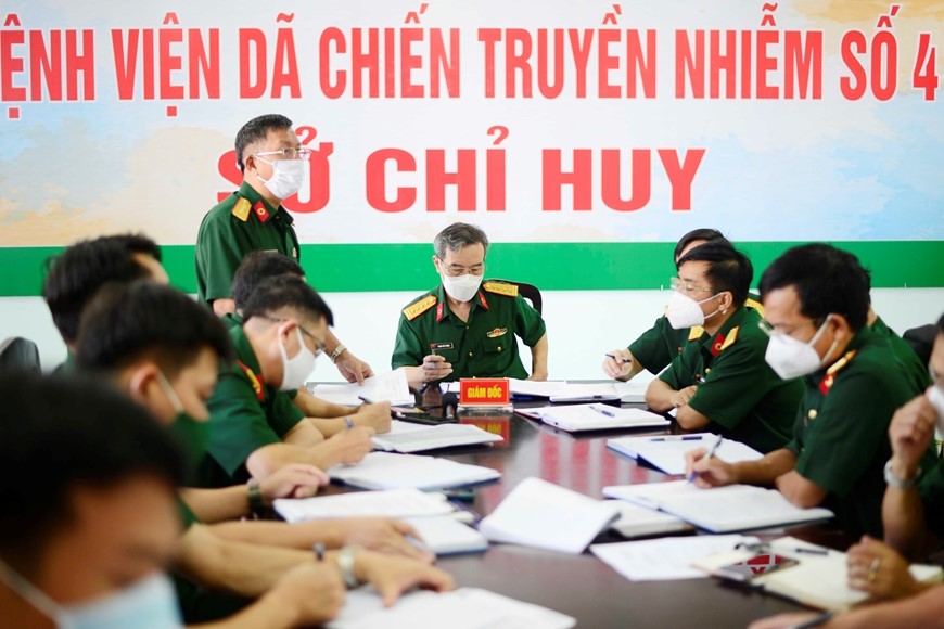 Một cuộc họp của Bệnh viện dã chiến truyền nhiễm số 4 - Tổng cục Hậu cần