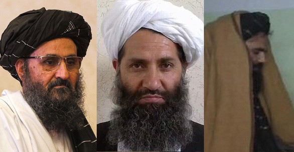 Thủ lĩnh Haibatullah Akhundzada (giữa), phó tướng Abdul Ghani Baradar (trái) và phó tướng Sirajuddin Haqqani (phải) - Ảnh: TALIBAN