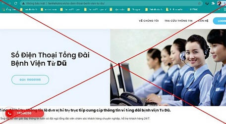  Một trang mạng cung cấp 2 số điện thoại mạo danh tổng đài Bệnh viện Từ Dũ, khiến nhiều bệnh nhân tốn cước 