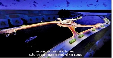 Phối cảnh cầu đi bộ TP Vĩnh Long.