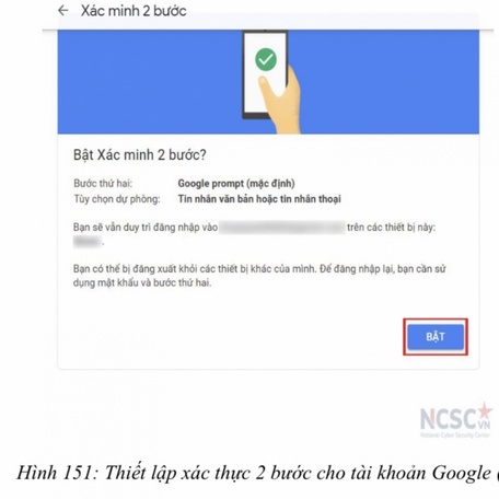  Thiết lập xác thực cho tài khoản Google.