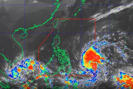 Bão Rai đi vào Philippines ngày 14/12. Ảnh: PASAGA