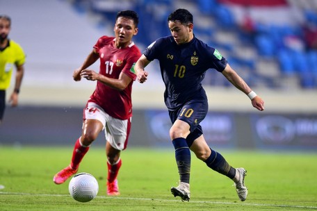  Thái Lan và Indonesia từng hòa 2-2 ở Vòng loại World Cup 2022 hồi tháng 6 năm nay. (Ảnh: Getty)