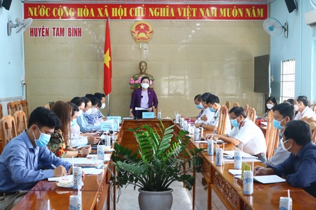  Bà Nguyễn Thị Minh Trang- Trưởng Ban Tuyên giáo Tỉnh ủy, Phó Trưởng  Đoàn ĐBQH đơn vị tỉnh phát biểu tại buổi giám sát.