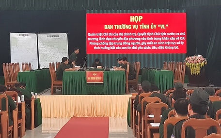 Diễn tập thử cuộc họp Ban Thường vụ Tỉnh ủy.