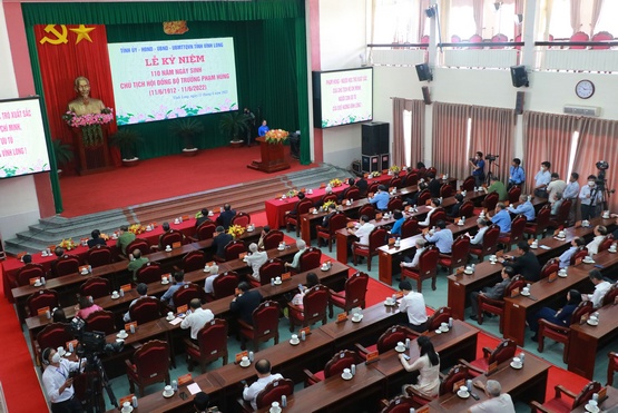  Quang cảnh lễ kỷ niệm 110 năm Ngày sinh Chủ tịch HĐBT Phạm Hùng.