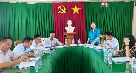 Đoàn khảo sát đánh giá kết quả thực hiện các tiêu chí tại xã Đông Thạnh.