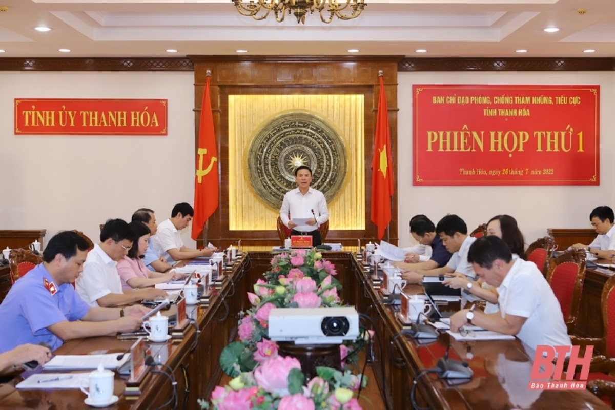 Phiên họp thứ nhất Ban Chỉ đạo phòng, chống tham nhũng, tiêu cực tỉnh Thanh Hóa. Ảnh: Báo Thanh Hóa. 